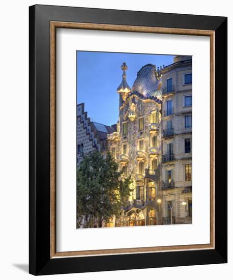 Casa Batllo (By Gaudi), Passeig De Gracia, Barcelona, Spain-Jon Arnold-Framed Premium Photographic Print