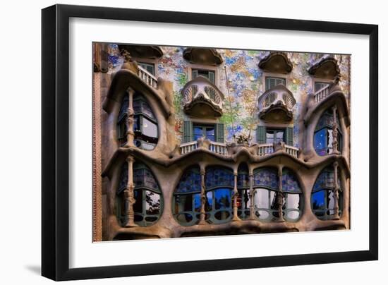 Casa Batllo Gaudi, Barcelona, Spain-George Oze-Framed Photographic Print