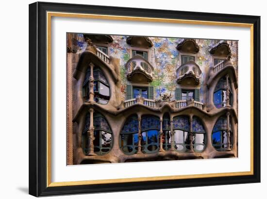 Casa Batllo Gaudi, Barcelona, Spain-George Oze-Framed Photographic Print