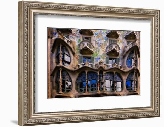 Casa Batllo Gaudi, Barcelona, Spain-George Oze-Framed Photographic Print