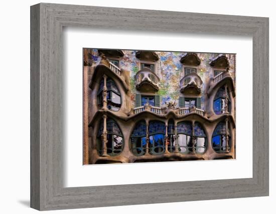 Casa Batllo Gaudi, Barcelona, Spain-George Oze-Framed Photographic Print