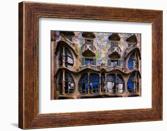 Casa Batllo Gaudi, Barcelona, Spain-George Oze-Framed Photographic Print