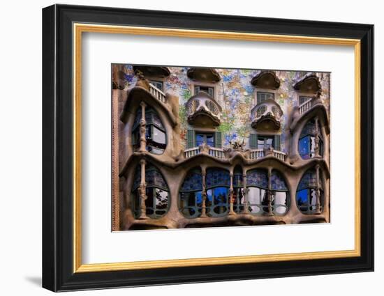 Casa Batllo Gaudi, Barcelona, Spain-George Oze-Framed Photographic Print