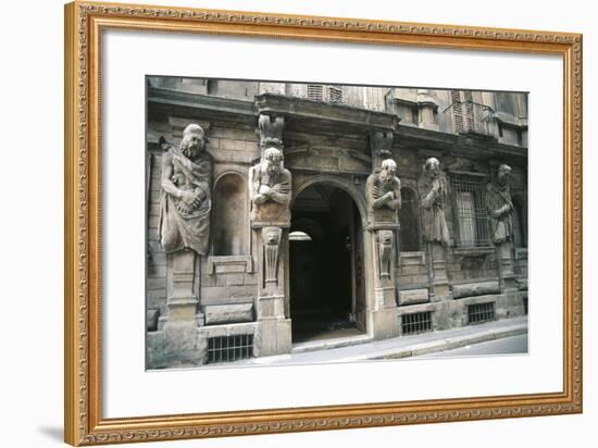 Casa Degli Omenoni, Facade Detail, Milan, Lombardy, Italy-null-Framed Giclee Print