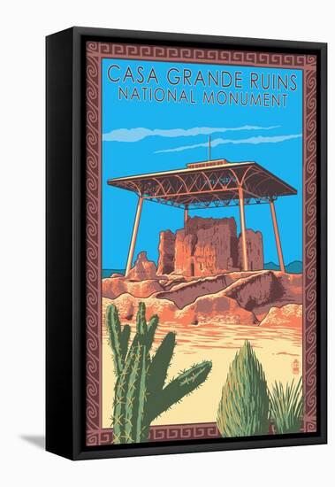 Casa Grande Ruins National Monument - Arizona-Lantern Press-Framed Stretched Canvas