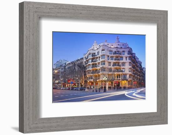 Casa Mila La Pedrera at Passeig de Gracia, Barcelona, Catalonia, Spain-null-Framed Premium Giclee Print