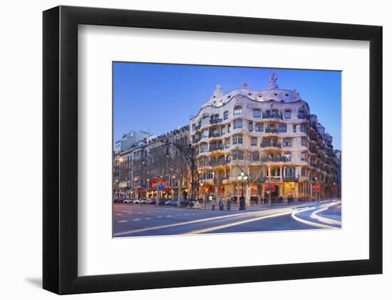 Casa Mila La Pedrera at Passeig de Gracia, Barcelona, Catalonia, Spain-null-Framed Premium Giclee Print