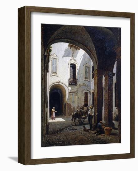 Casa Villa Courtyard, in Ospizi Civici Street, Parma-Candido Lopez-Framed Giclee Print