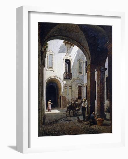 Casa Villa Courtyard, in Ospizi Civici Street, Parma-Candido Lopez-Framed Giclee Print