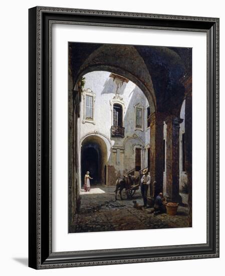 Casa Villa Courtyard, in Ospizi Civici Street, Parma-Candido Lopez-Framed Giclee Print