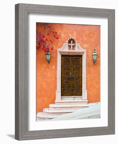 Casa With Bougainvillea, San Miguel, Guanajuato State, Mexico-Julie Eggers-Framed Photographic Print