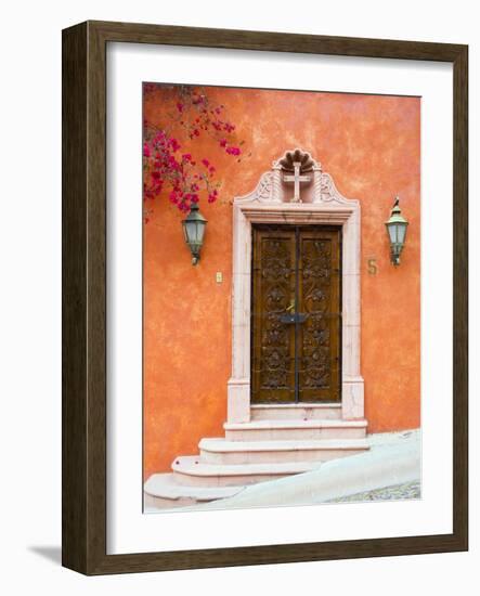 Casa With Bougainvillea, San Miguel, Guanajuato State, Mexico-Julie Eggers-Framed Photographic Print