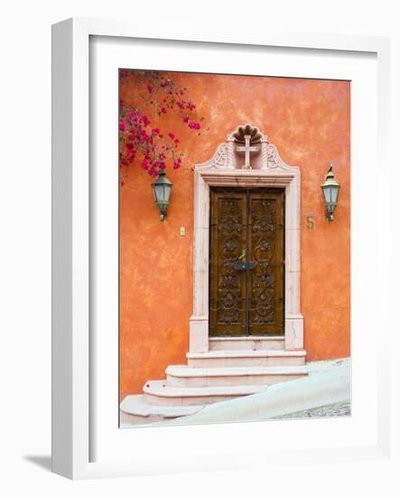 Casa With Bougainvillea, San Miguel, Guanajuato State, Mexico-Julie Eggers-Framed Photographic Print