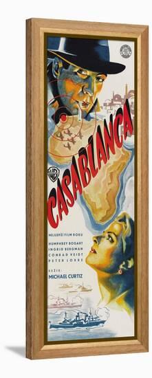 Casablanca, Czech Movie Poster, 1942-null-Framed Stretched Canvas