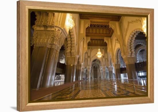 Casablanca, Morocco Interior Famous Hassan II Mosque-Bill Bachmann-Framed Premier Image Canvas