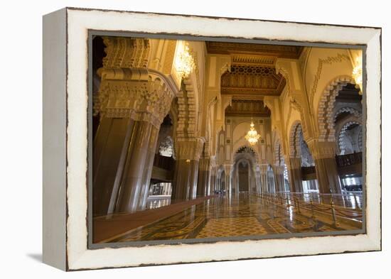 Casablanca, Morocco Interior Famous Hassan II Mosque-Bill Bachmann-Framed Premier Image Canvas