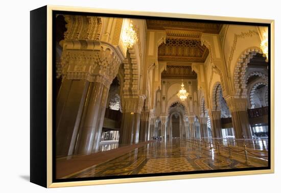 Casablanca, Morocco Interior Famous Hassan II Mosque-Bill Bachmann-Framed Premier Image Canvas