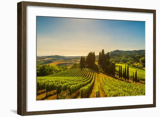 Casale Marittimo Village, Vineyards and Countryside Landscape in Maremma. Pisa Tuscany, Italy Europ-stevanzz-Framed Photographic Print