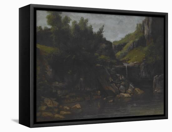 Cascade in a Rocky Landscape, C.1872-4-Gustave Courbet-Framed Premier Image Canvas