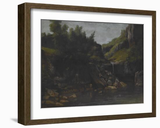 Cascade in a Rocky Landscape, C.1872-4-Gustave Courbet-Framed Giclee Print