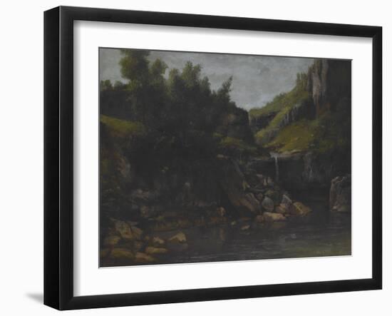 Cascade in a Rocky Landscape, C.1872-4-Gustave Courbet-Framed Giclee Print