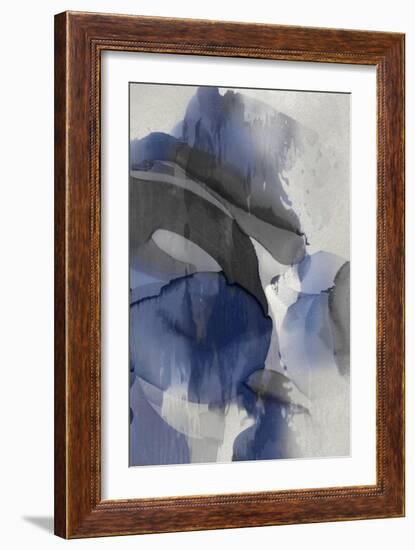 Cascade Indigo Triptych III-Kristina Jett-Framed Art Print