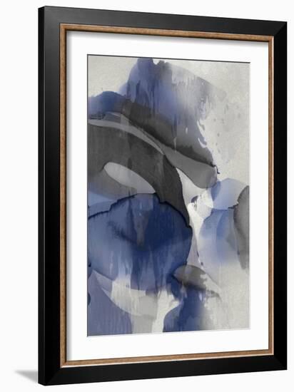 Cascade Indigo Triptych III-Kristina Jett-Framed Art Print