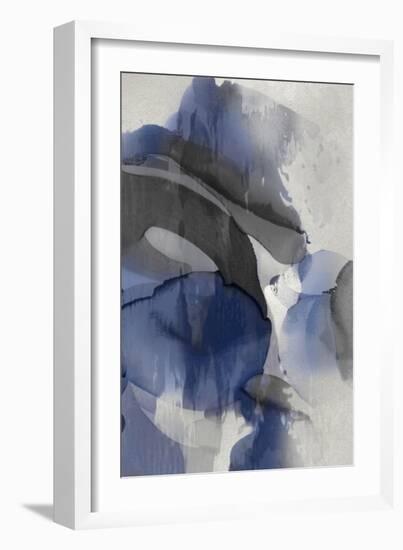 Cascade Indigo Triptych III-Kristina Jett-Framed Art Print