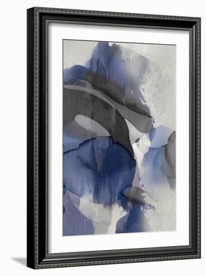 Cascade Indigo Triptych III-Kristina Jett-Framed Art Print