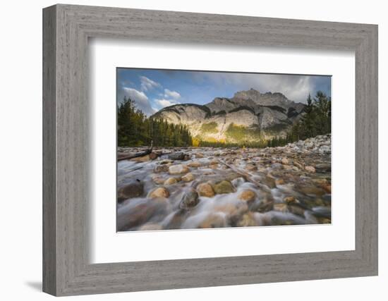 Cascade Mountain in autumn with stoney creek, Banff National Park, Alberta, Rocky Mountains, Canada-Jon Reaves-Framed Photographic Print