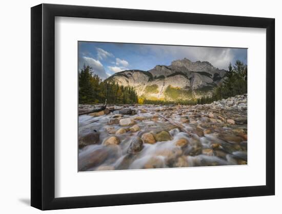 Cascade Mountain in autumn with stoney creek, Banff National Park, Alberta, Rocky Mountains, Canada-Jon Reaves-Framed Photographic Print