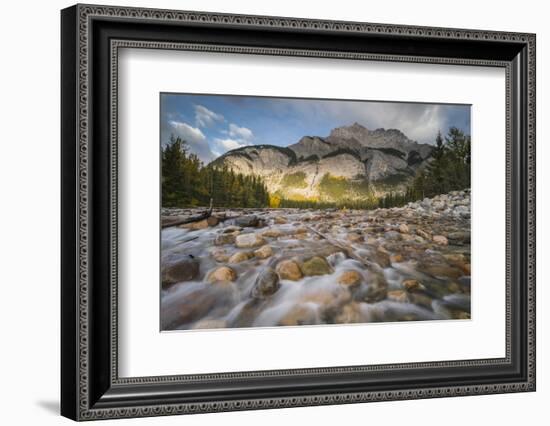 Cascade Mountain in autumn with stoney creek, Banff National Park, Alberta, Rocky Mountains, Canada-Jon Reaves-Framed Photographic Print