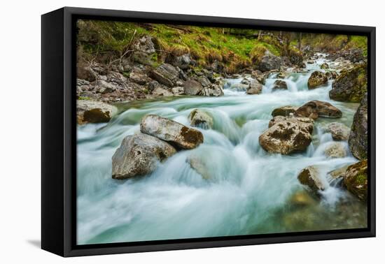 Cascade of Kuhfluchtwasserfall. Long Exposure for Motion Blur. Farchant, Garmisch-Partenkirchen, Ba-f9photos-Framed Premier Image Canvas