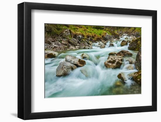 Cascade of Kuhfluchtwasserfall. Long Exposure for Motion Blur. Farchant, Garmisch-Partenkirchen, Ba-f9photos-Framed Photographic Print