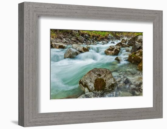 Cascade of Kuhfluchtwasserfall. Long Exposure for Motion Blur. Farchant, Garmisch-Partenkirchen, Ba-f9photos-Framed Photographic Print