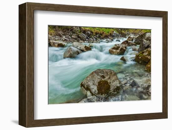 Cascade of Kuhfluchtwasserfall. Long Exposure for Motion Blur. Farchant, Garmisch-Partenkirchen, Ba-f9photos-Framed Photographic Print