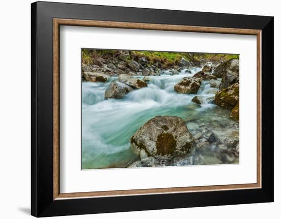 Cascade of Kuhfluchtwasserfall. Long Exposure for Motion Blur. Farchant, Garmisch-Partenkirchen, Ba-f9photos-Framed Photographic Print