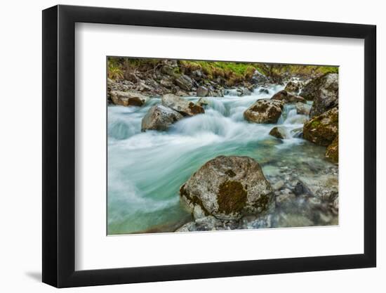 Cascade of Kuhfluchtwasserfall. Long Exposure for Motion Blur. Farchant, Garmisch-Partenkirchen, Ba-f9photos-Framed Photographic Print