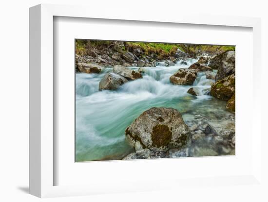 Cascade of Kuhfluchtwasserfall. Long Exposure for Motion Blur. Farchant, Garmisch-Partenkirchen, Ba-f9photos-Framed Photographic Print