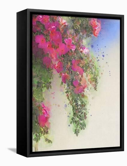 Cascade of Roses I-Chris Vest-Framed Stretched Canvas