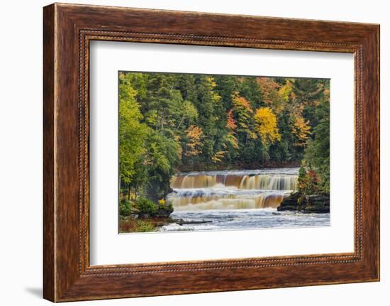 Cascade on Tahquamenon Falls in autumn, Tahquamenon Falls State Park, Michigan-Adam Jones-Framed Photographic Print