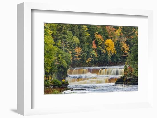 Cascade on Tahquamenon Falls in autumn, Tahquamenon Falls State Park, Michigan-Adam Jones-Framed Photographic Print