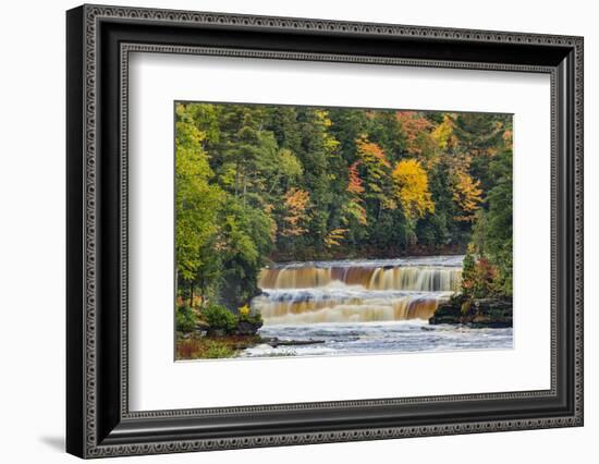 Cascade on Tahquamenon Falls in autumn, Tahquamenon Falls State Park, Michigan-Adam Jones-Framed Photographic Print