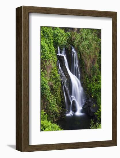 Cascade on the Hamakua Coast, the Big Island, Hawaii, Usa-Russ Bishop-Framed Photographic Print