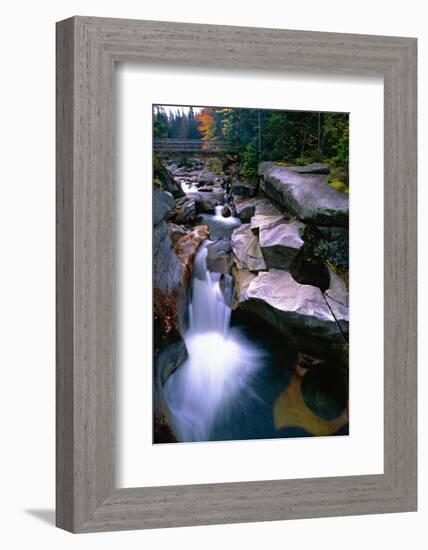 Cascading Falls on the Ammonoosuc River-George Oze-Framed Photographic Print