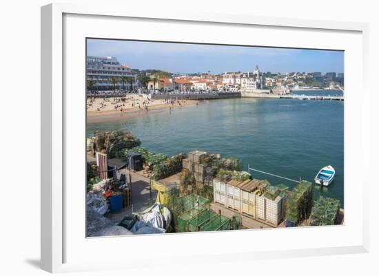 Cascais Pier and Beach, Cascais, Lisbon Coast, Portugal, Europe-G&M Therin-Weise-Framed Photographic Print