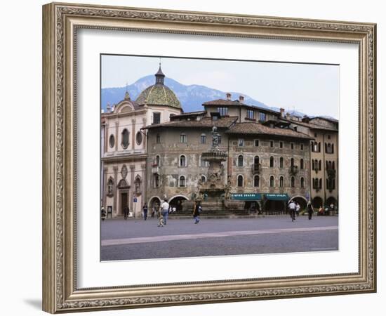 Case Cazuffi-Rella, in Piazza Duomo, Trento, Trentino, Italy-Michael Newton-Framed Photographic Print