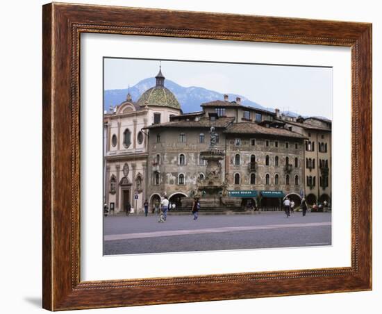 Case Cazuffi-Rella, in Piazza Duomo, Trento, Trentino, Italy-Michael Newton-Framed Photographic Print