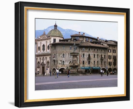 Case Cazuffi-Rella, in Piazza Duomo, Trento, Trentino, Italy-Michael Newton-Framed Photographic Print