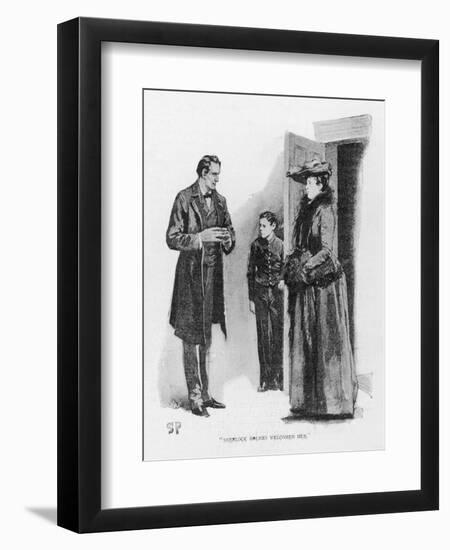 Case of Identity Holmes Receives a Visit from Mary Sutherland-Sidney Paget-Framed Art Print